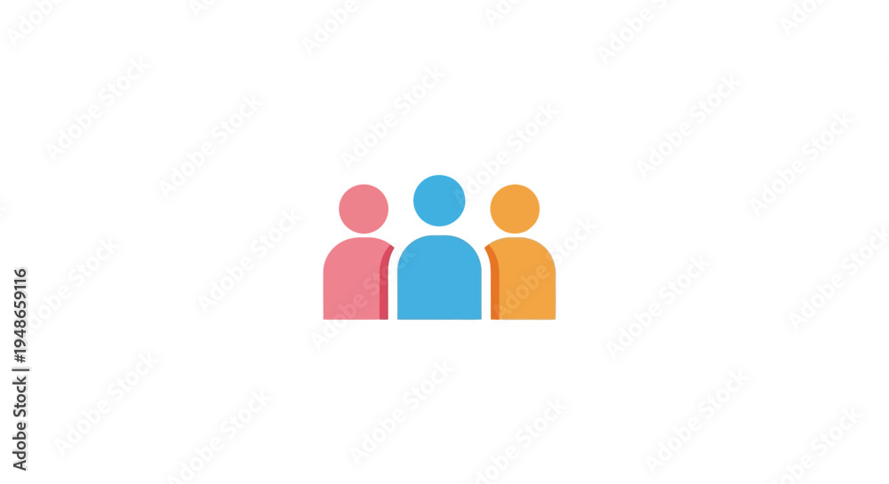 Fototapeta premium Three Colored People Icons Together.