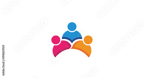 Three People Icon in Different Colors 1.