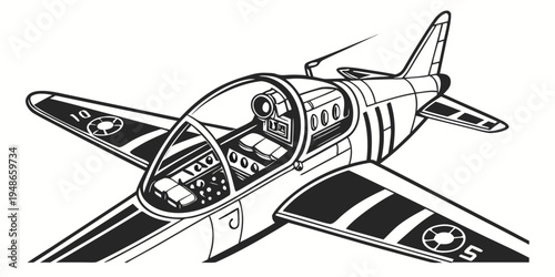 a small propeller plane flying through the air Vector