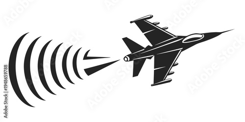 a black and white illustration of a fighter jet Vector
