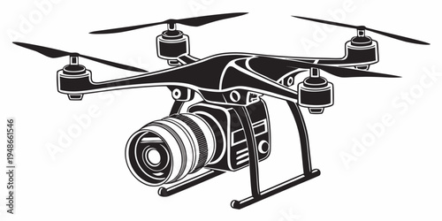 a drone with a camera attached to the bottom Vector