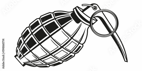 a grenade with a pin and safety clip Vector