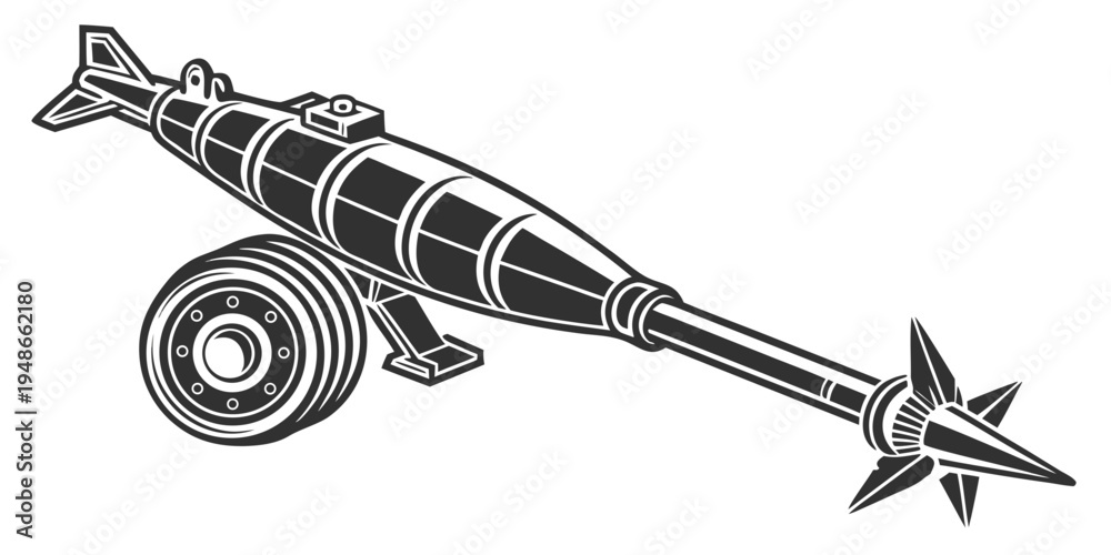 Fototapeta premium a large bomb with a star shaped fuse on the end Vector