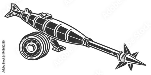 a large bomb with a star shaped fuse on the end Vector