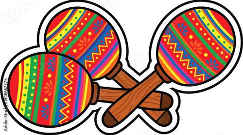 Vibrant Maracas Illustration A Festive Symbol of Music and Celebration