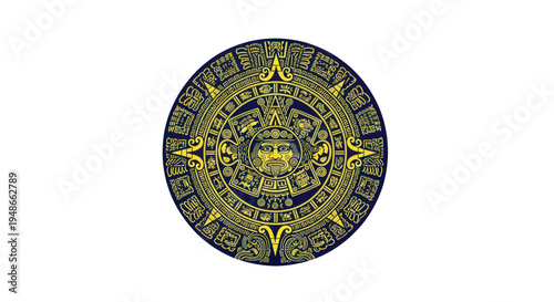 Aztec Sun Stone Calendar Symbol