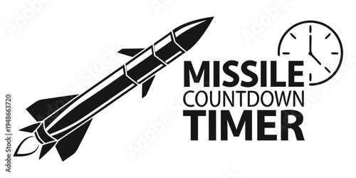 a missile with a clock next to it Vector