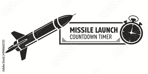 a rocket missile with a countdown timer Vector