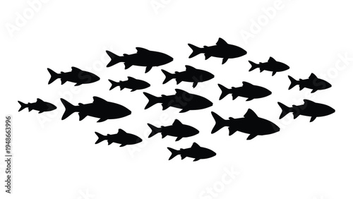 A school of fish swimming together in unity and harmony in the ocean