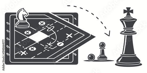 a chess piece moves on a board to become a queen Vector