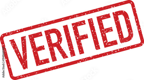 A distinct red rubber stamp with the reassuring word VERIFIED prominently displayed on a crisp white background