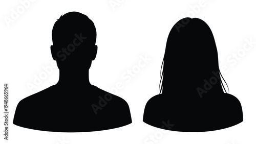A detailed analysis of a graphic illustration featuring two anonymous human silhouettes
