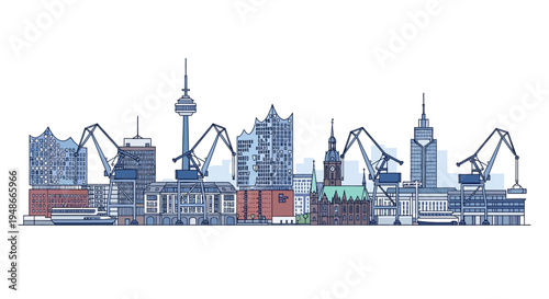 City skyline with tall buildings 11.