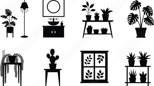 houseplants, indoor plants, plant pots, home decor, botanical, greenery, interior design, potted plants, foliage, houseplant collection, plant silhouette, 