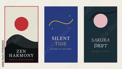 Minimalist poster design with geometric shapes and bold typography for modern branding and marketing