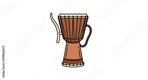 Brown Djembe Drum with Handle.
