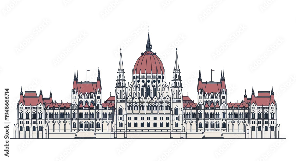 Obraz premium Budapest Hungarian Parliament Building Architecture 1.
