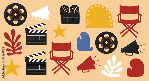 Cinema and film production elements pattern