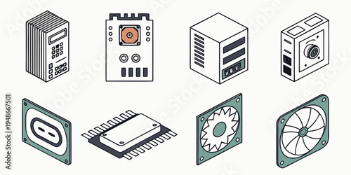computer hardware components Vector