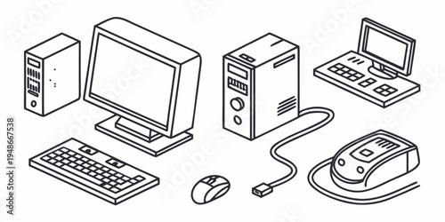 computer and peripherals technology Vector