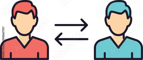 People Exchange Icon Representing Communication and Interaction Concept