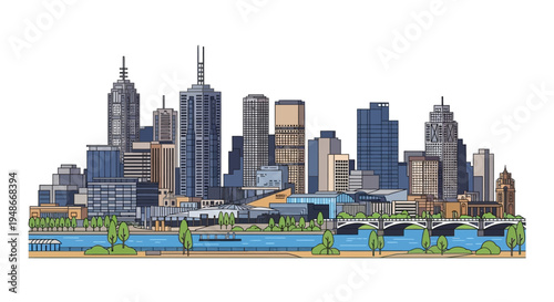 City Skyline with Modern Skyscrapers 6.