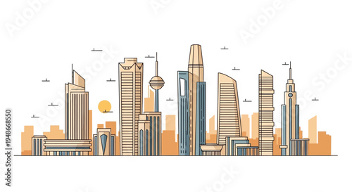 City Skyline with Modern Skyscrapers 9.