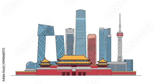 City Skyline with Modern Skyscrapers 10.