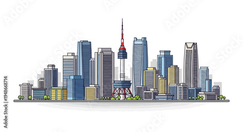 City Skyline with Modern Skyscrapers 14.