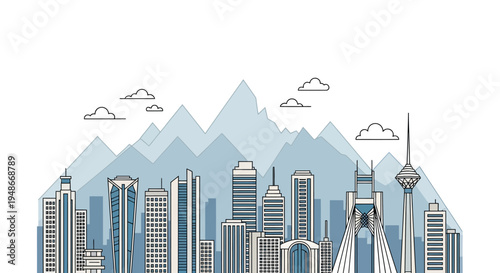 City Skyline with Modern Skyscrapers 16.