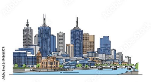 City Skyline with Modern Skyscrapers 17.