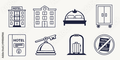 hotel and travel related icons Vector