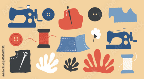 Sewing and tailoring craft elements collection