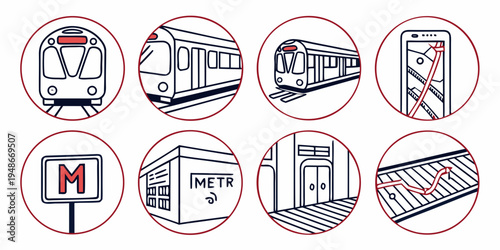 detailed views of a hotel room and its amenities Vector