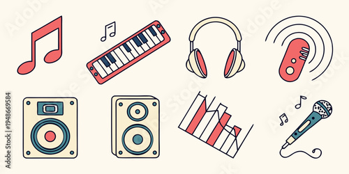 a collection of music icons and symbols Vector