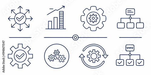 a set of business process icons Vector