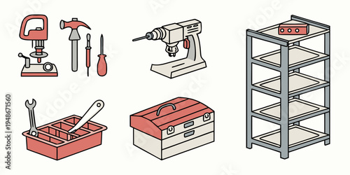 a collection of tools and toolboxes for various tasks Vector