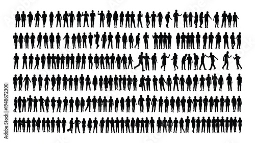 A highly distorted and pixelated image with numerous human figures in various poses and orientations