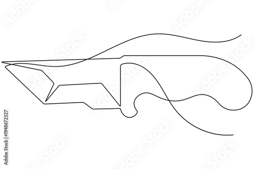 Minimalist knife one line drawing abstract kitchen utensil outline art