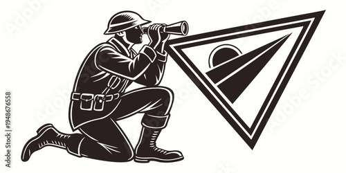 a man wearing a helmet and goggles taking a photo Vector