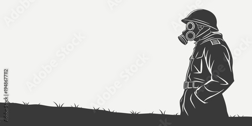 a person wearing a gas mask and a hoodie Vector