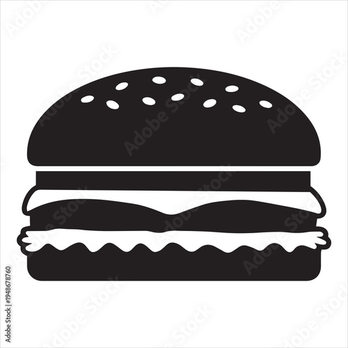 Hamburger cheeseburger flat icon for food apps and websites