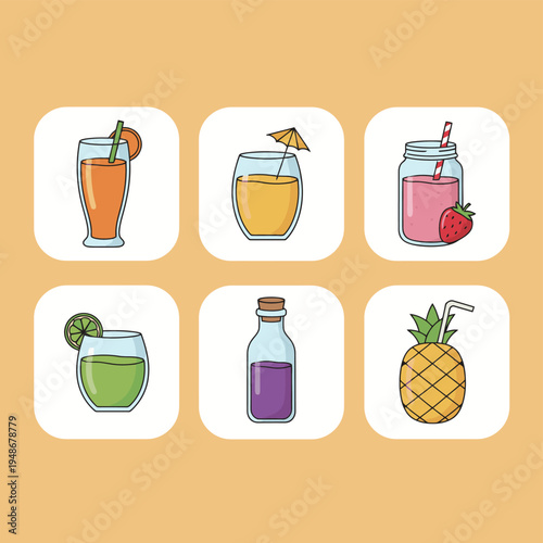 Set of reusable eco friendly cutlery icons including bamboo spoons forks and knives in travel cases for sustainable lifestyle and zero waste camping habits