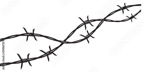 a roll of barbed wire on a white background Vector