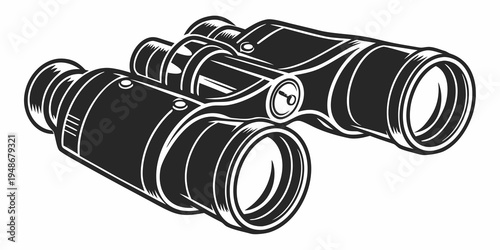 a pair of black binoculars Vector