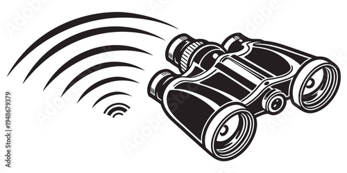a pair of binoculars with motion lines Vector