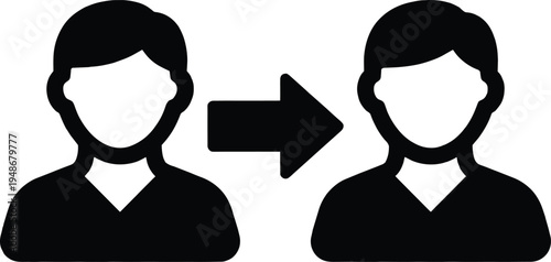 User Profile Transfer Icon Vector Illustration