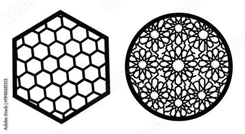 Set of 2 geometric patterns vector