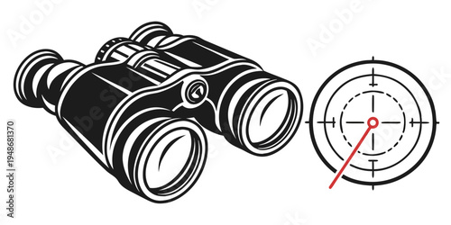 a pair of binoculars with a target scope Vector