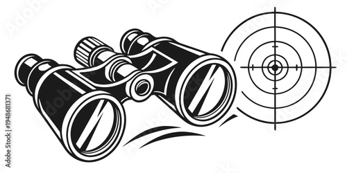 a pair of binoculars with a target scope Vector